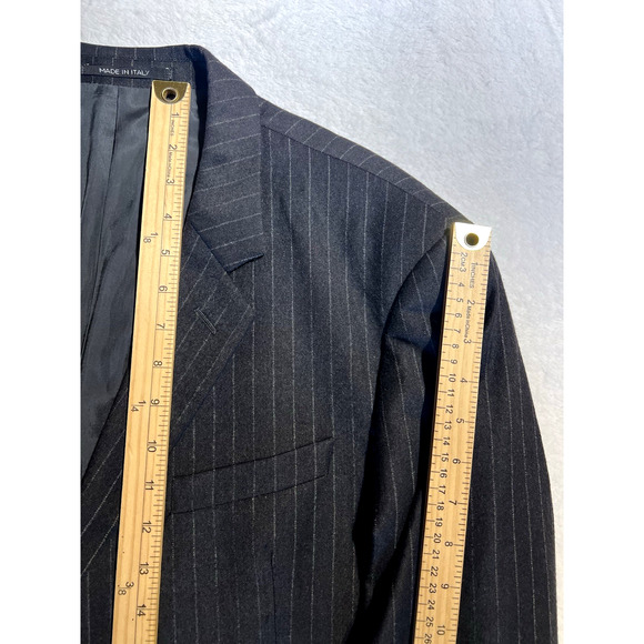 Armani Collezioni 44L 35x30 Gray Stripe Mens Wool Cashmere Flannel Finish Lux - Picture 12 of 16